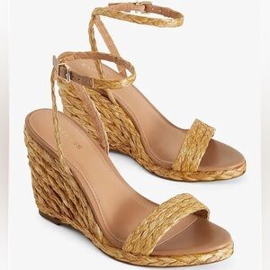 Express Tan Wedge Sandals
